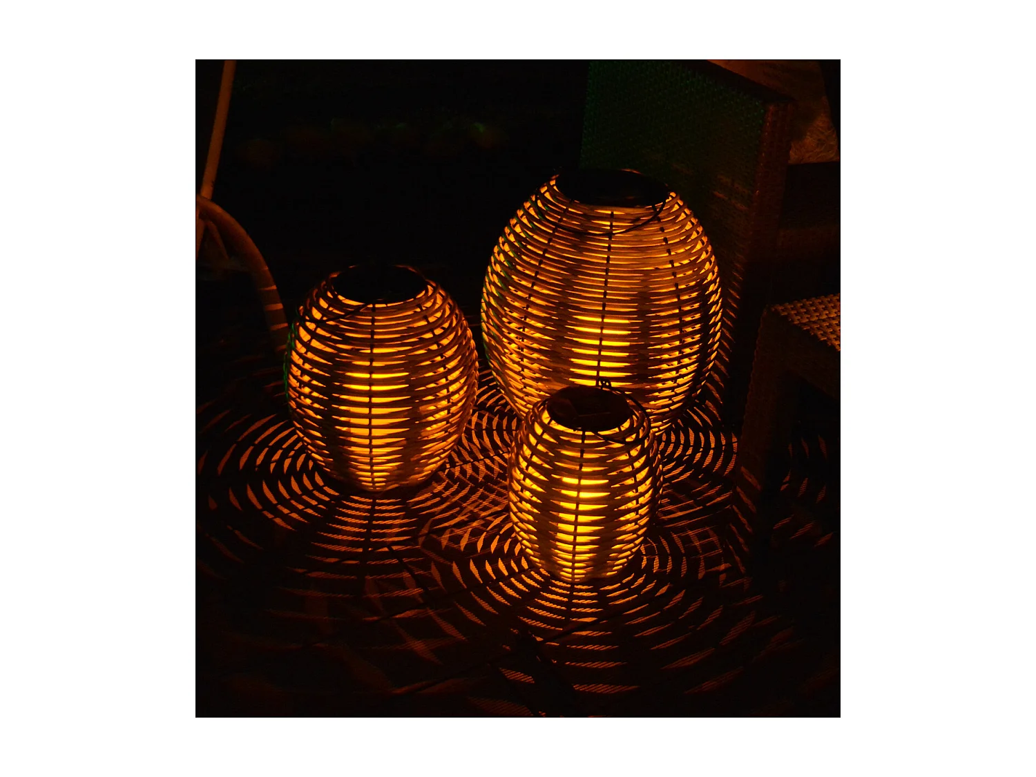 Lanterne solaire tressée Alicia h46cm - Orium