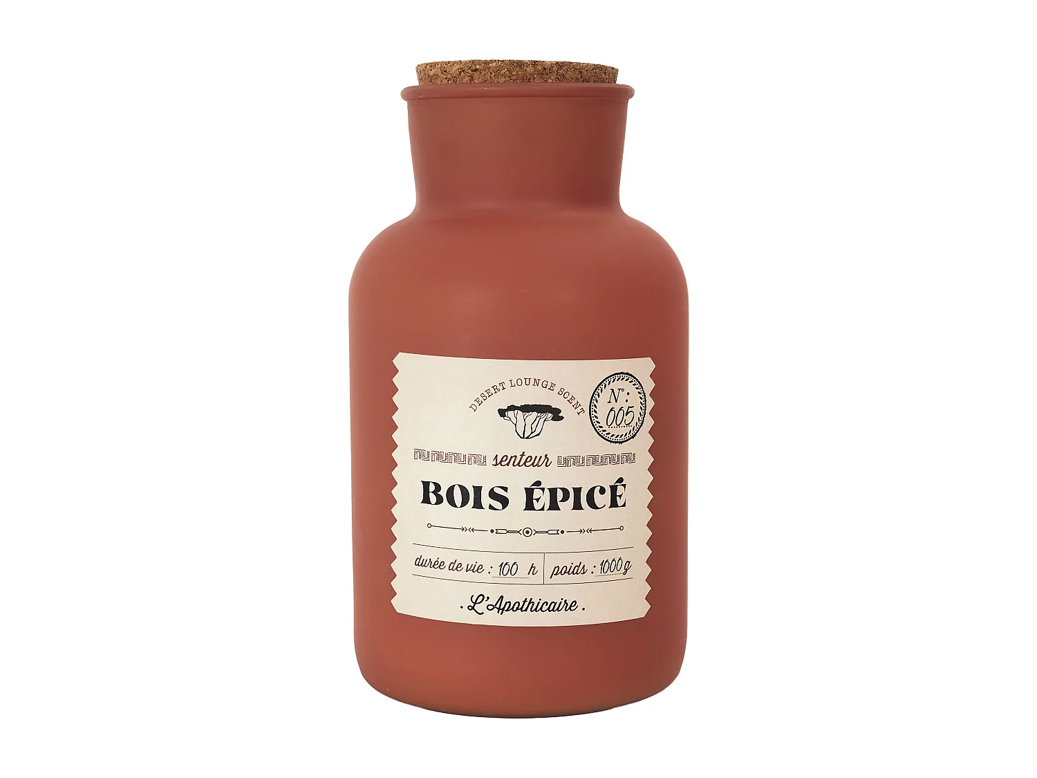 Bougie Parfumee Desert H27cm Beige, Orange