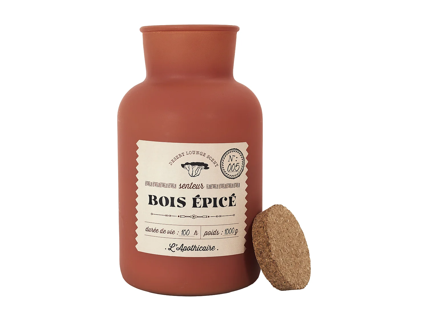 Bougie Parfumee Desert H27cm Beige, Orange