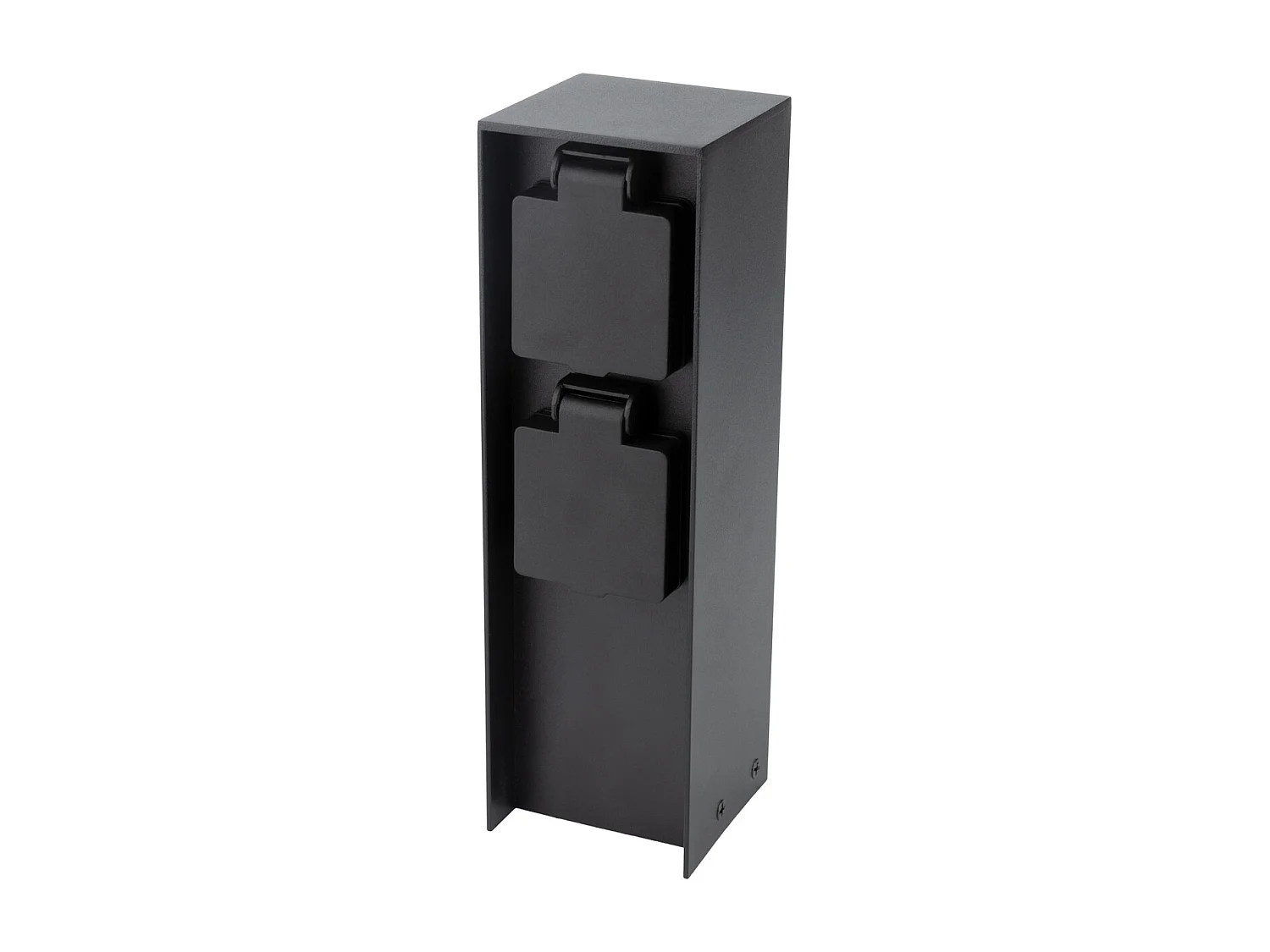 Borne de jardin à fixer 2x16A IP44 - Aluminium Noir - Zenitech