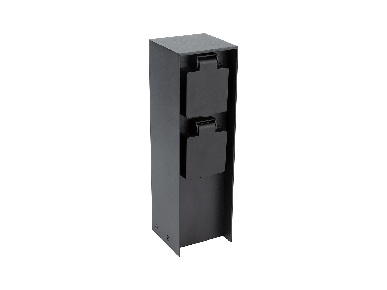 Borne de jardin à fixer 2x16A IP44 - Aluminium Noir - Zenitech
