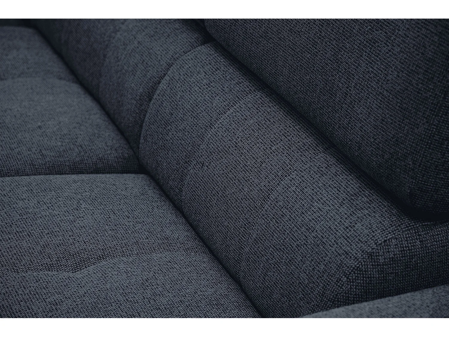 FIERO Ecksofa 5-Sitzer links mit verstellbare Kopfstützen, marineblau