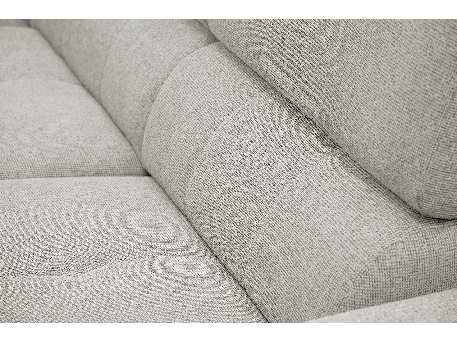 FIERO Ecksofa 5-Sitzer links mit verstellbare Kopfstützen, creme