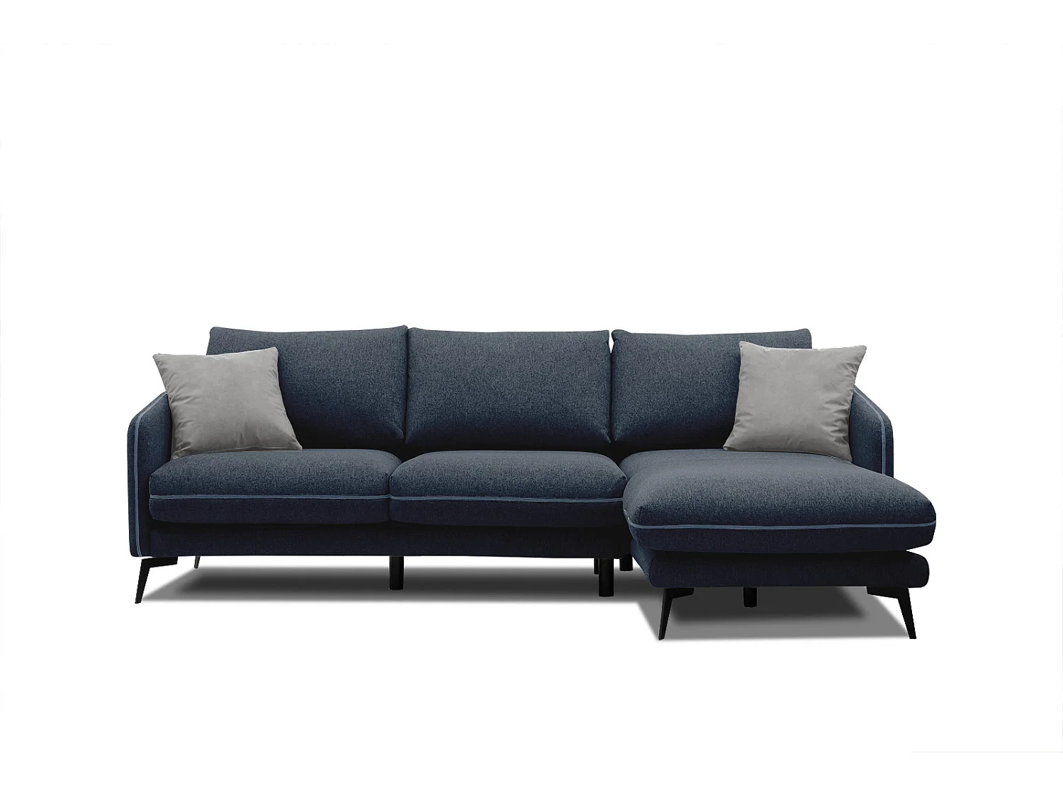 SOGEL Ecksofa 4-Sitzer rechts, marineblau
