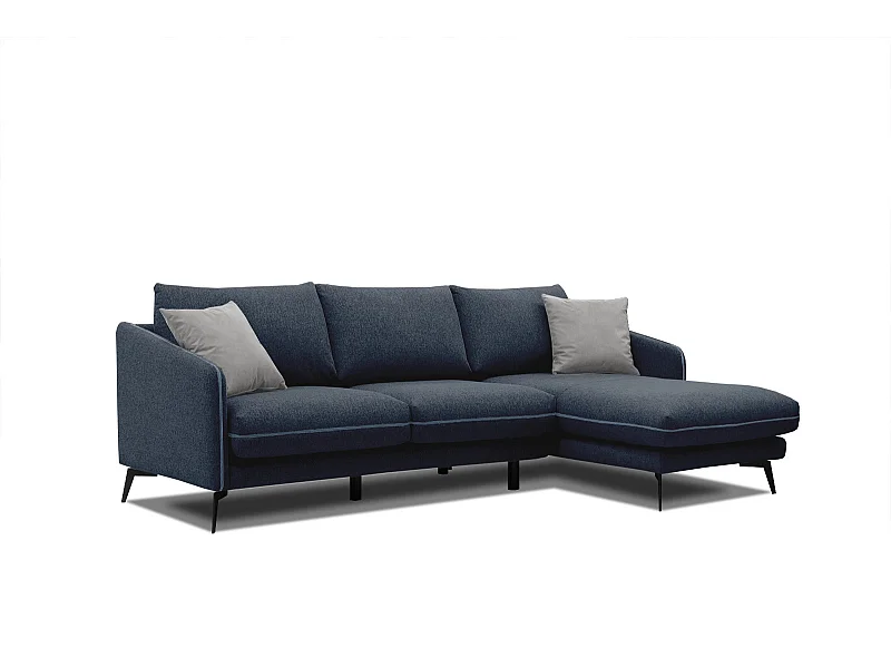 SOGEL Ecksofa 4-Sitzer rechts, marineblau