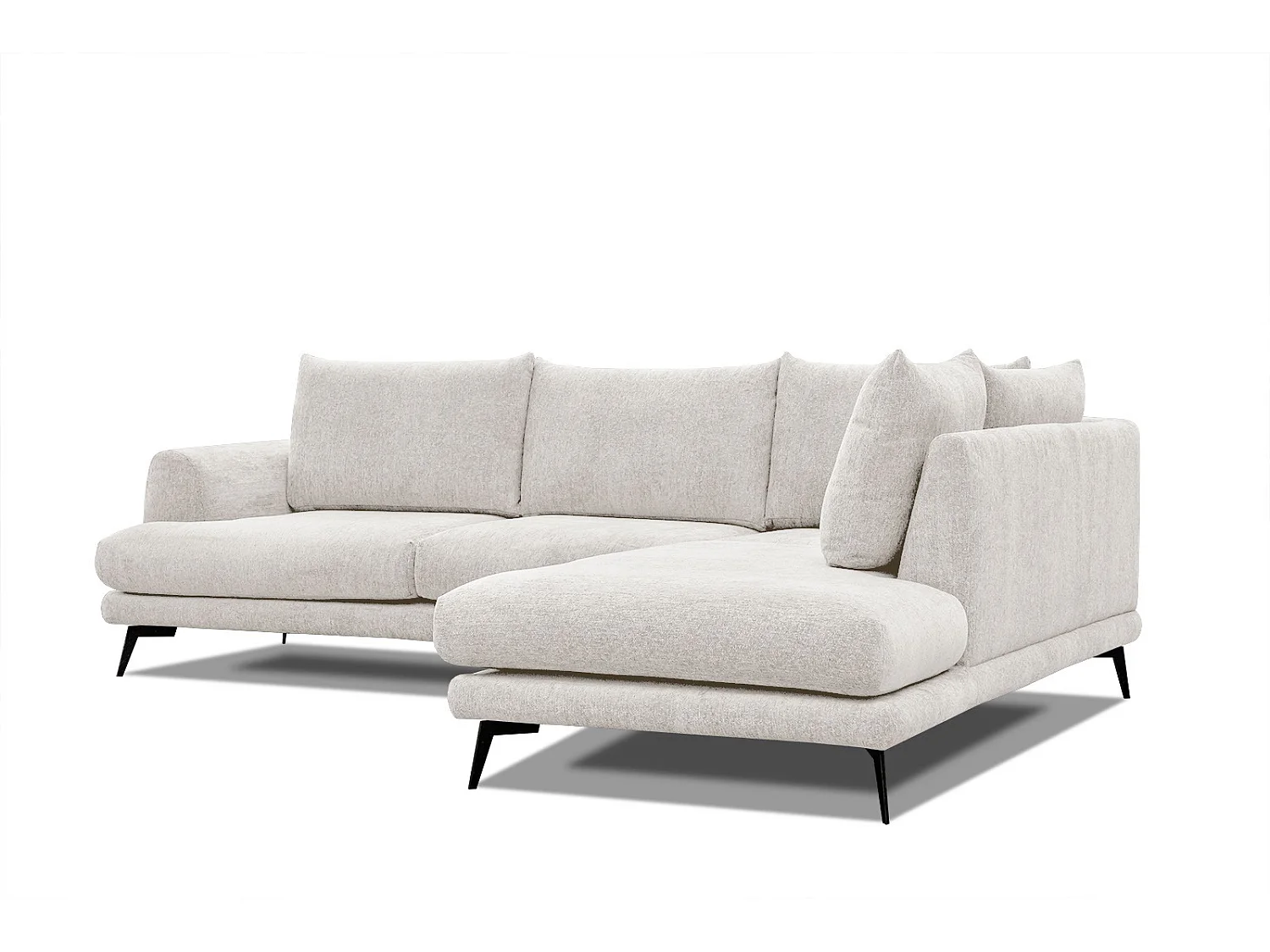 ADRIA Ecksofa 5-Sitzer rechts, perlweiß