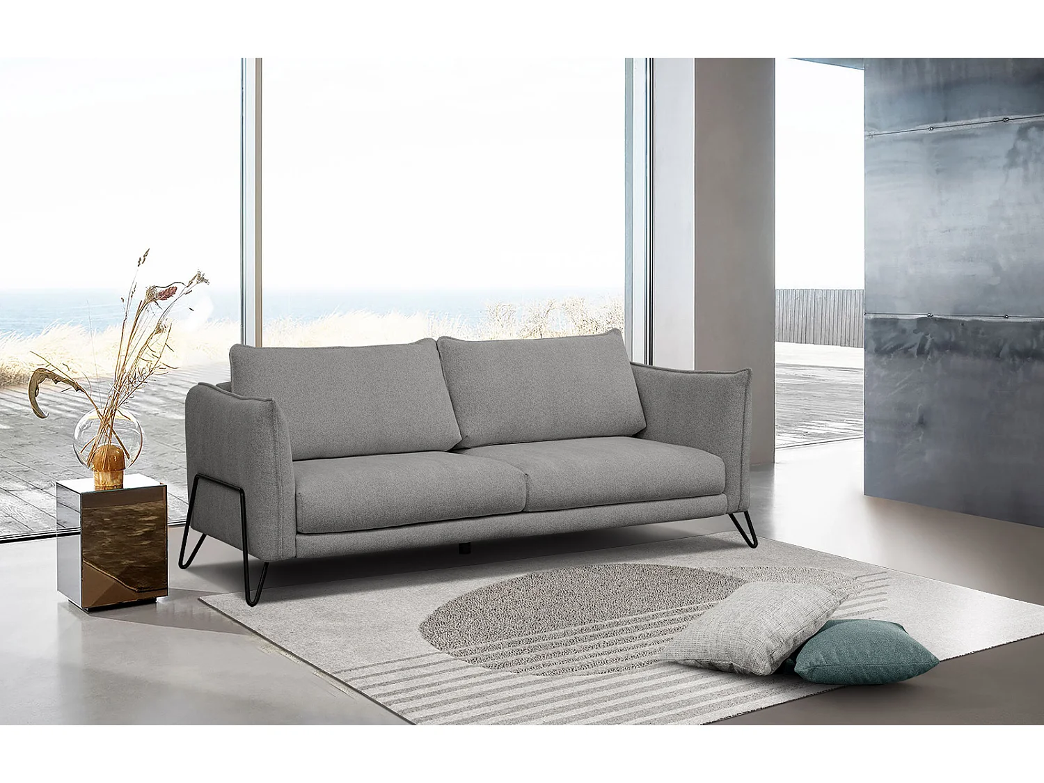 HOSTEN Sofa 3-Sitzer, platingrau