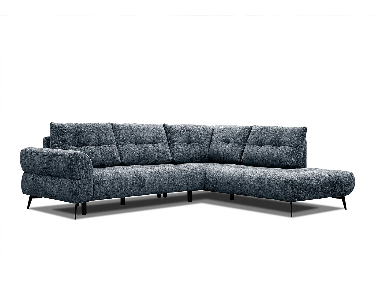 SALVINI Ecksofa 5-Sitzer rechts, marineblau