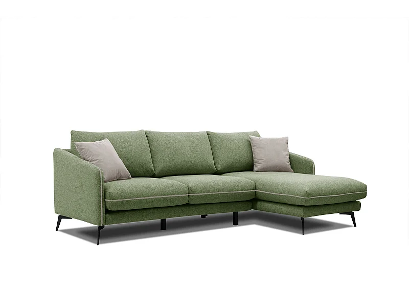 SOGEL Ecksofa 4-Sitzer rechts, olive