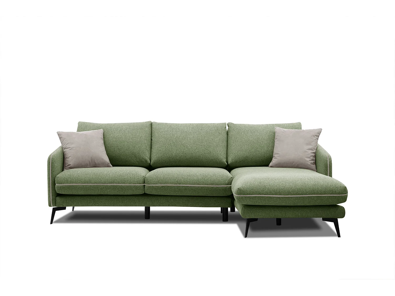 SOGEL Ecksofa 4-Sitzer rechts, olive