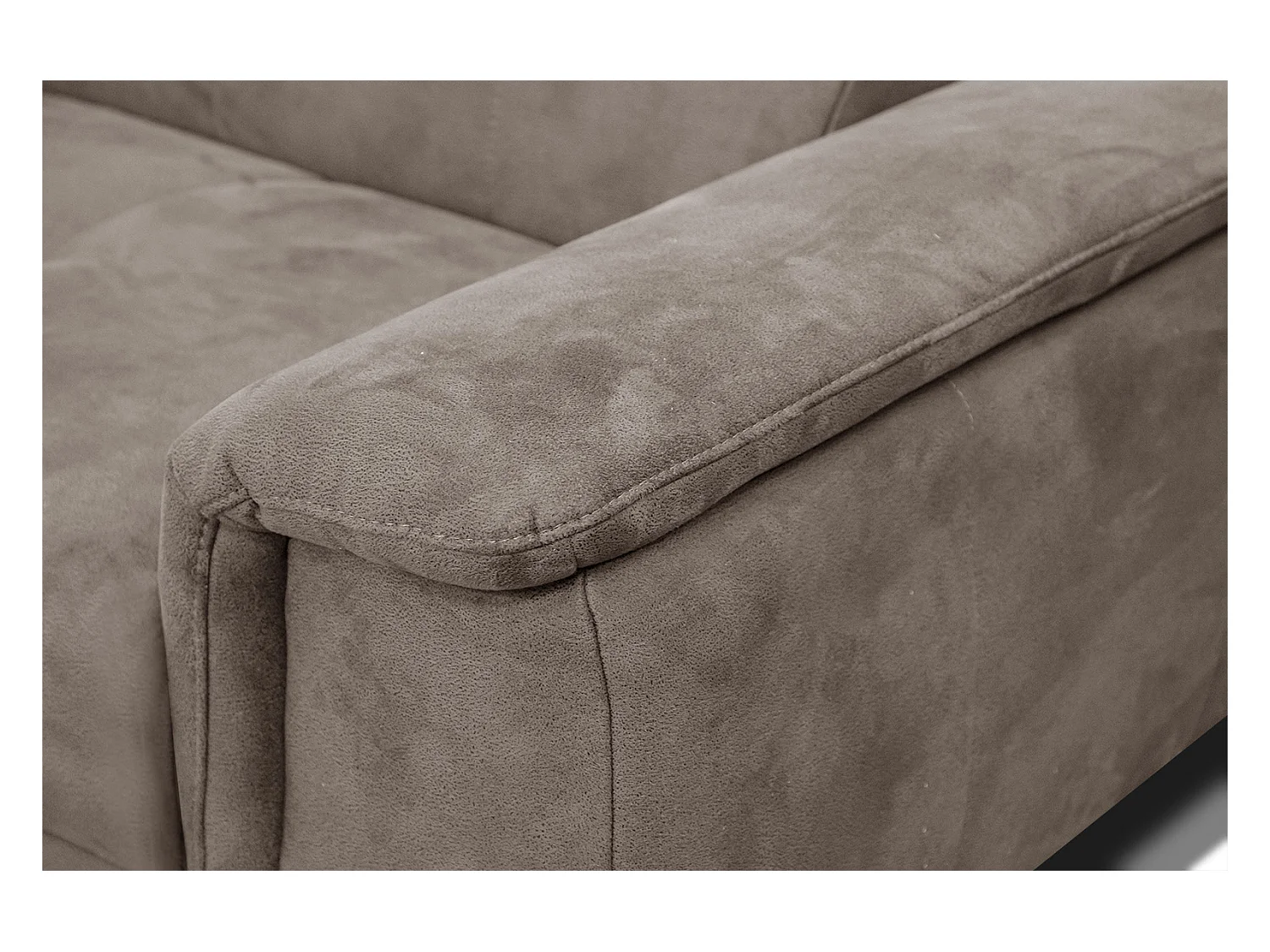 FIERO Ecksofa 4-Sitzer links mit verstellbare Kopfstützen, beige