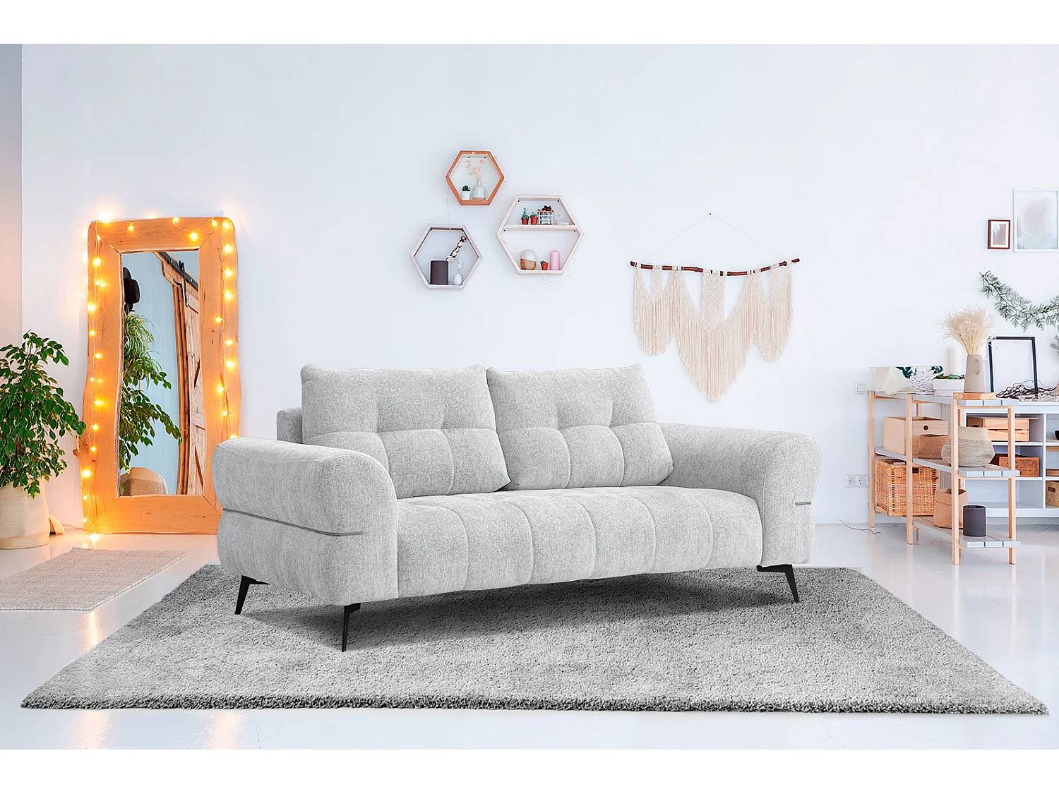 SALVINI Sofa 3-Sitzer, hellgrau