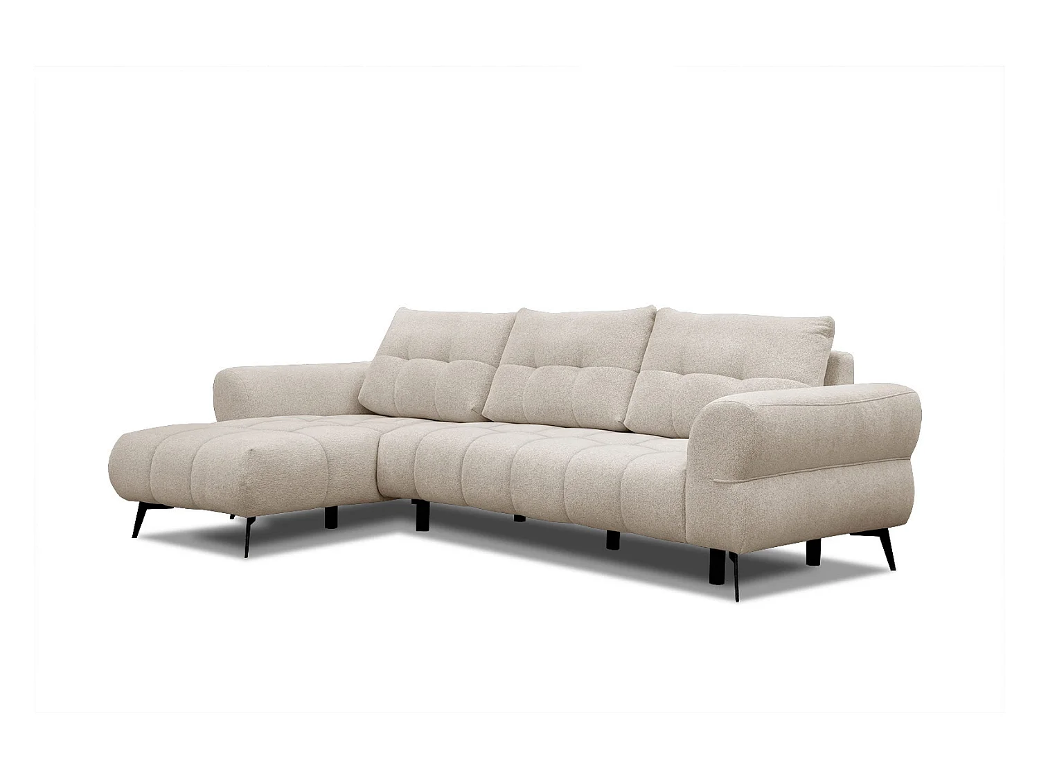 Canapé d'angle gauche Salvini 4 places tissu beige