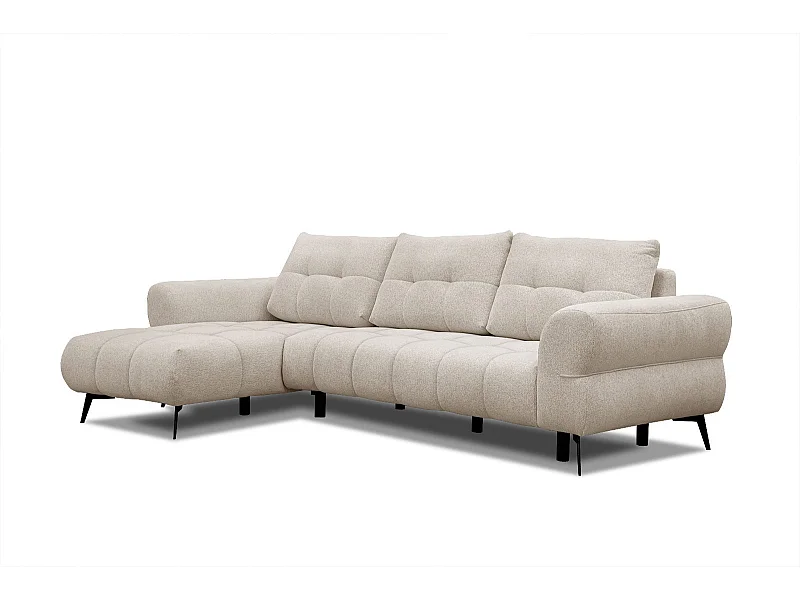 Canapé d'angle gauche Salvini 4 places tissu beige