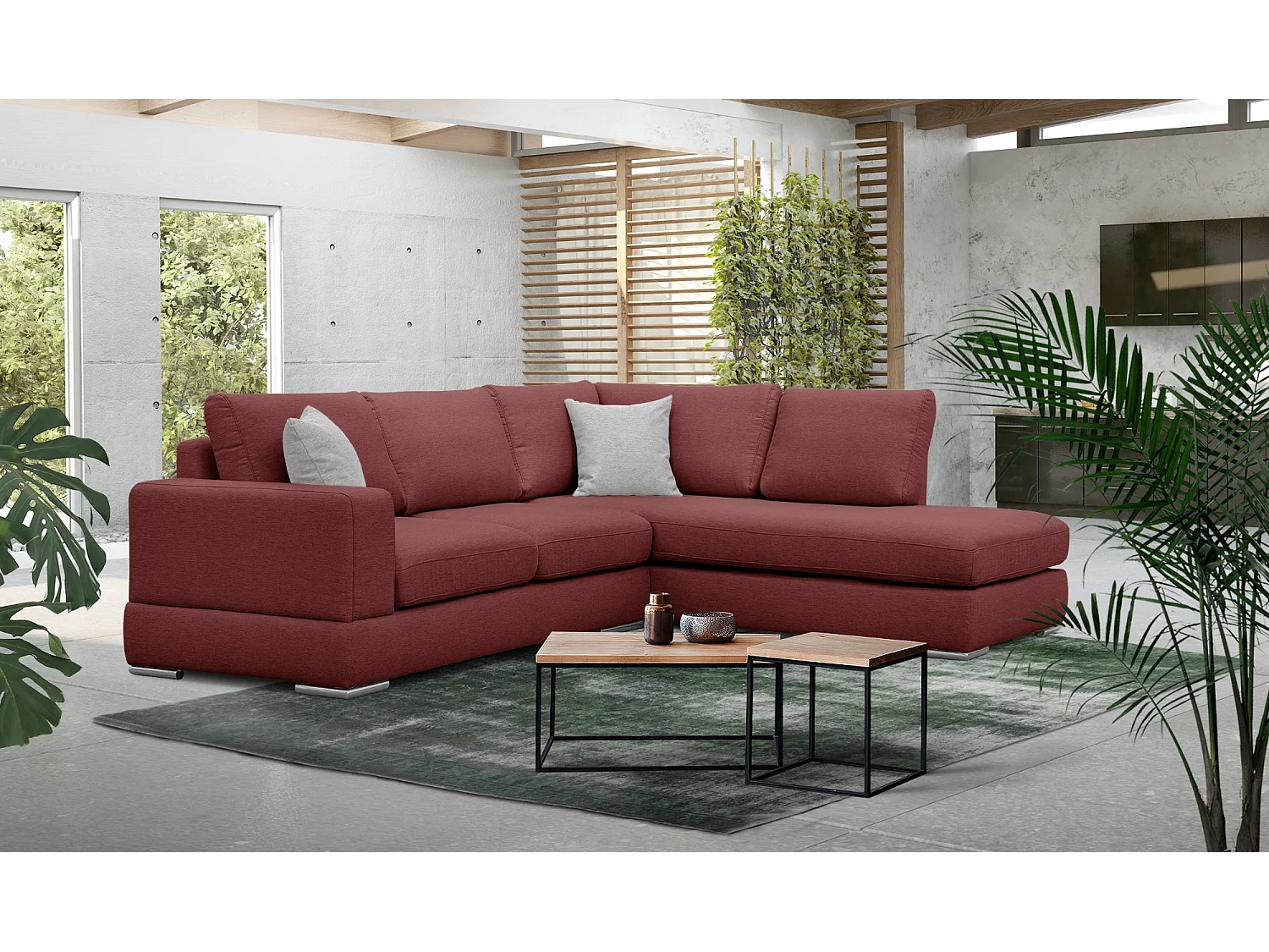 OTTO Ecksofa 5-Sitzer links, bordeaux