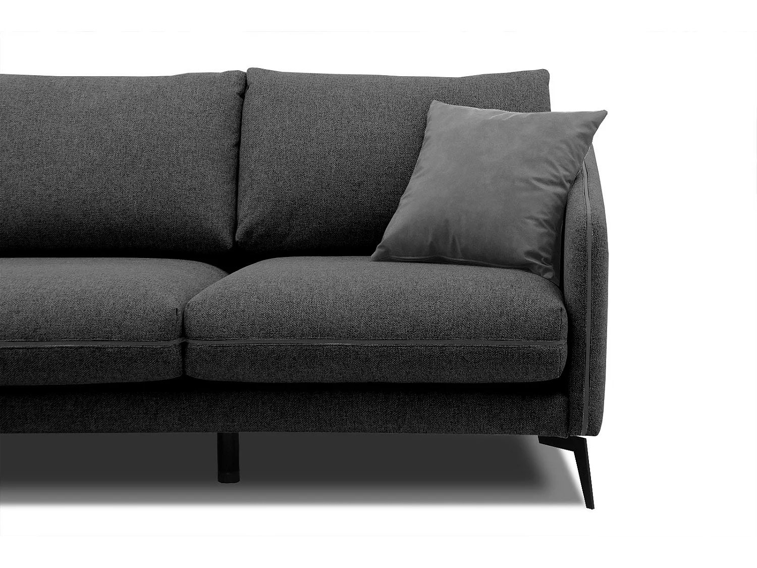 SOGEL Ecksofa 4-Sitzer links, schwarz