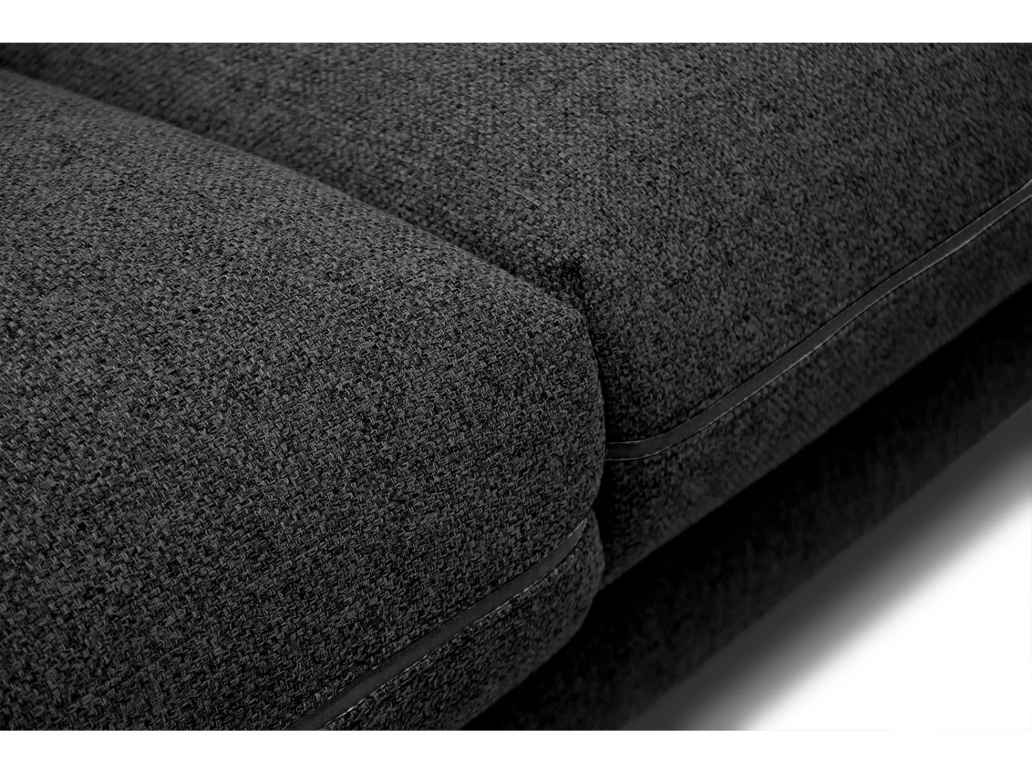 SOGEL Ecksofa 4-Sitzer links, schwarz