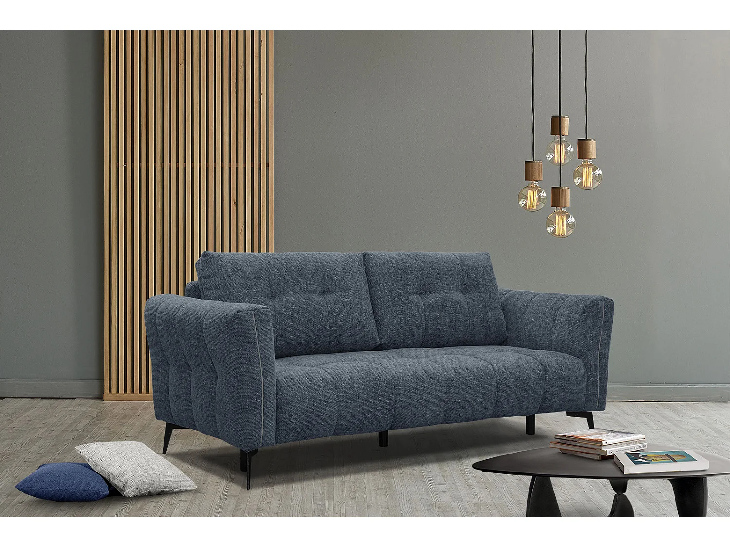 KALMER Sofa 2,5-Sitzer, marineblau