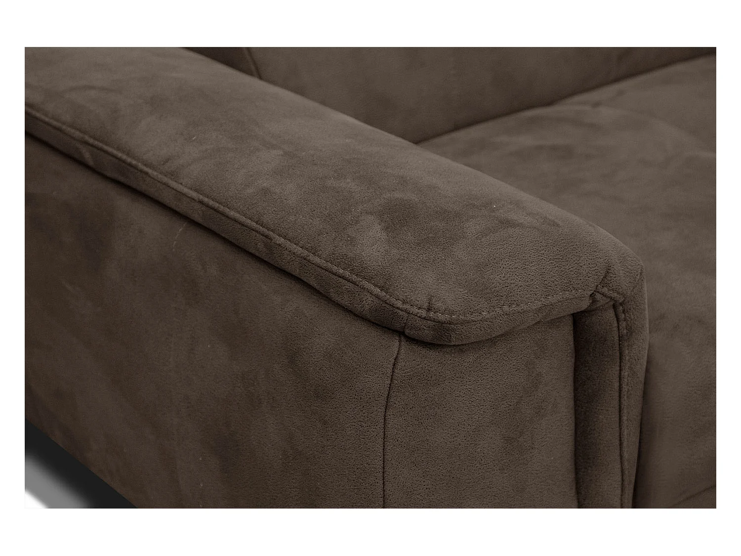 FIERO Ecksofa 4-Sitzer rechts mit verstellbare Kopfstützen, dunkelbraun