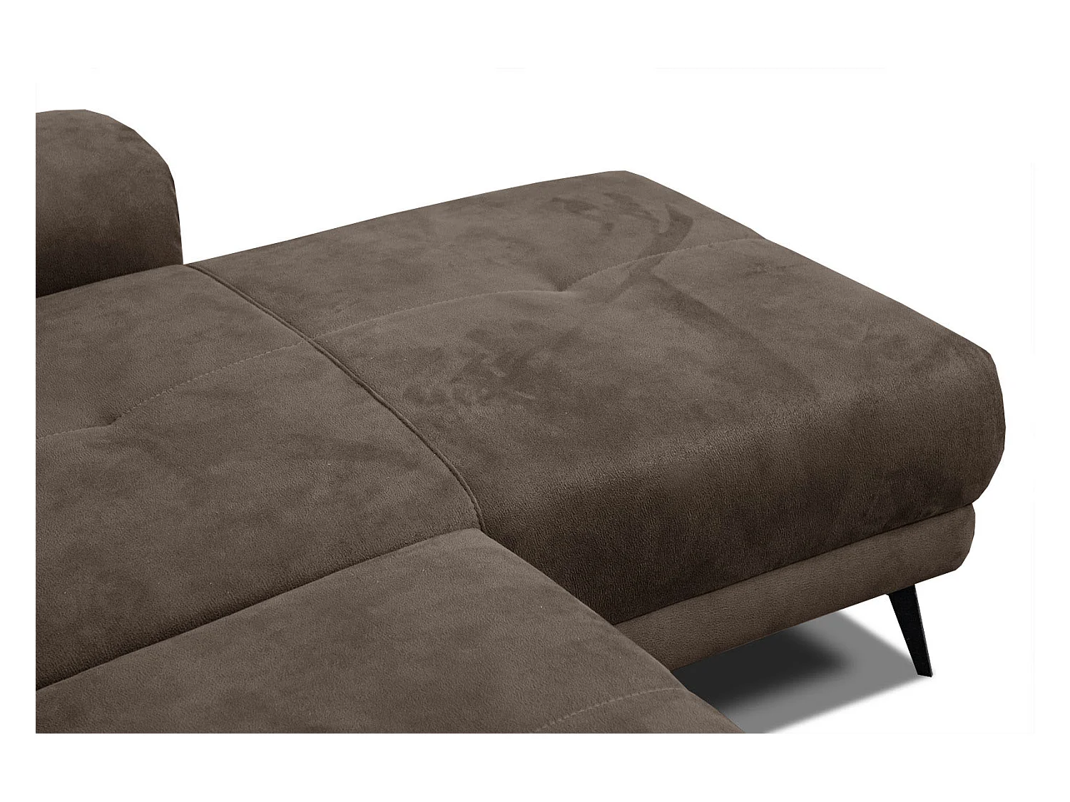 FIERO Ecksofa 4-Sitzer rechts mit verstellbare Kopfstützen, dunkelbraun