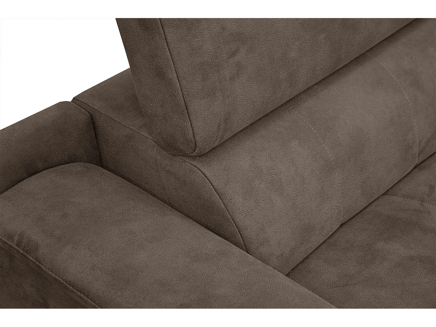 FIERO Ecksofa 4-Sitzer rechts mit verstellbare Kopfstützen, dunkelbraun