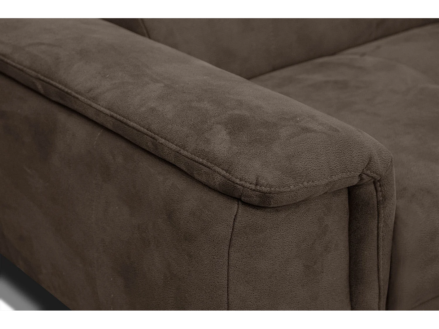 FIERO Ecksofa 4-Sitzer rechts mit verstellbare Kopfstützen, dunkelbraun