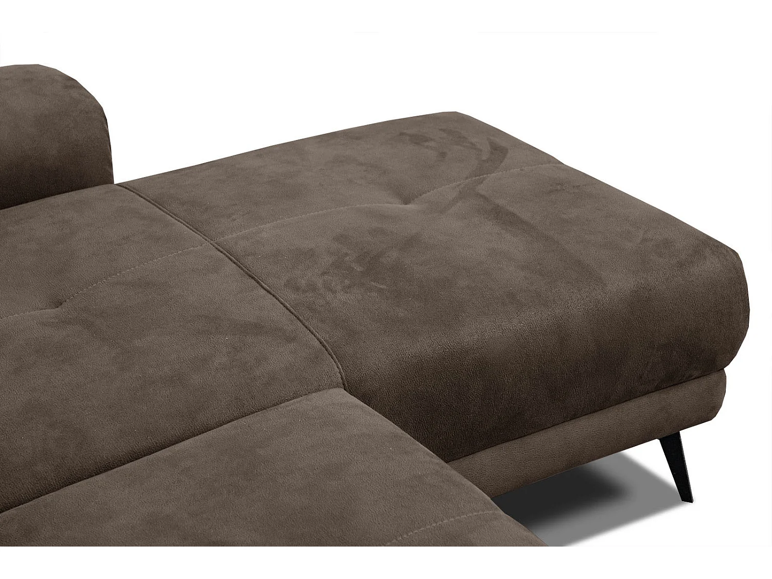 FIERO Ecksofa 4-Sitzer rechts mit verstellbare Kopfstützen, dunkelbraun