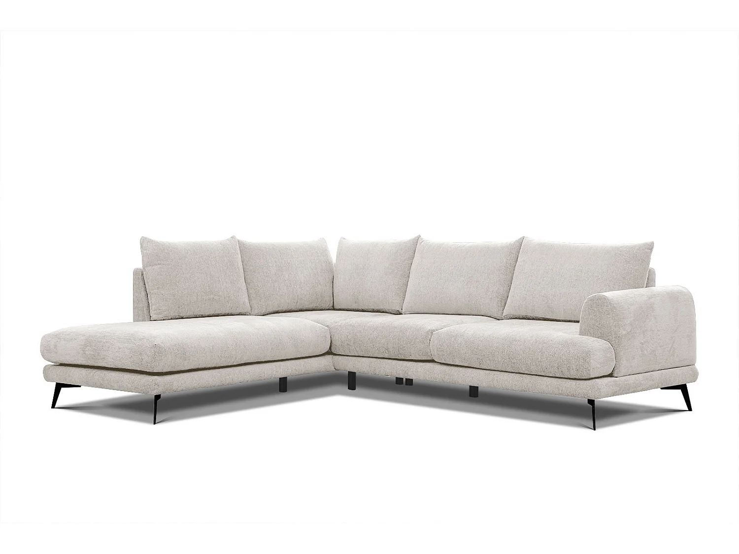 ADRIA Ecksofa 5-Sitzer links, perlweiß