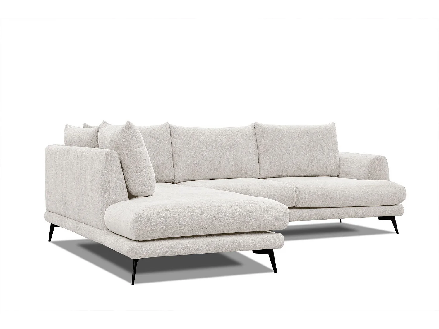 ADRIA Ecksofa 5-Sitzer links, perlweiß