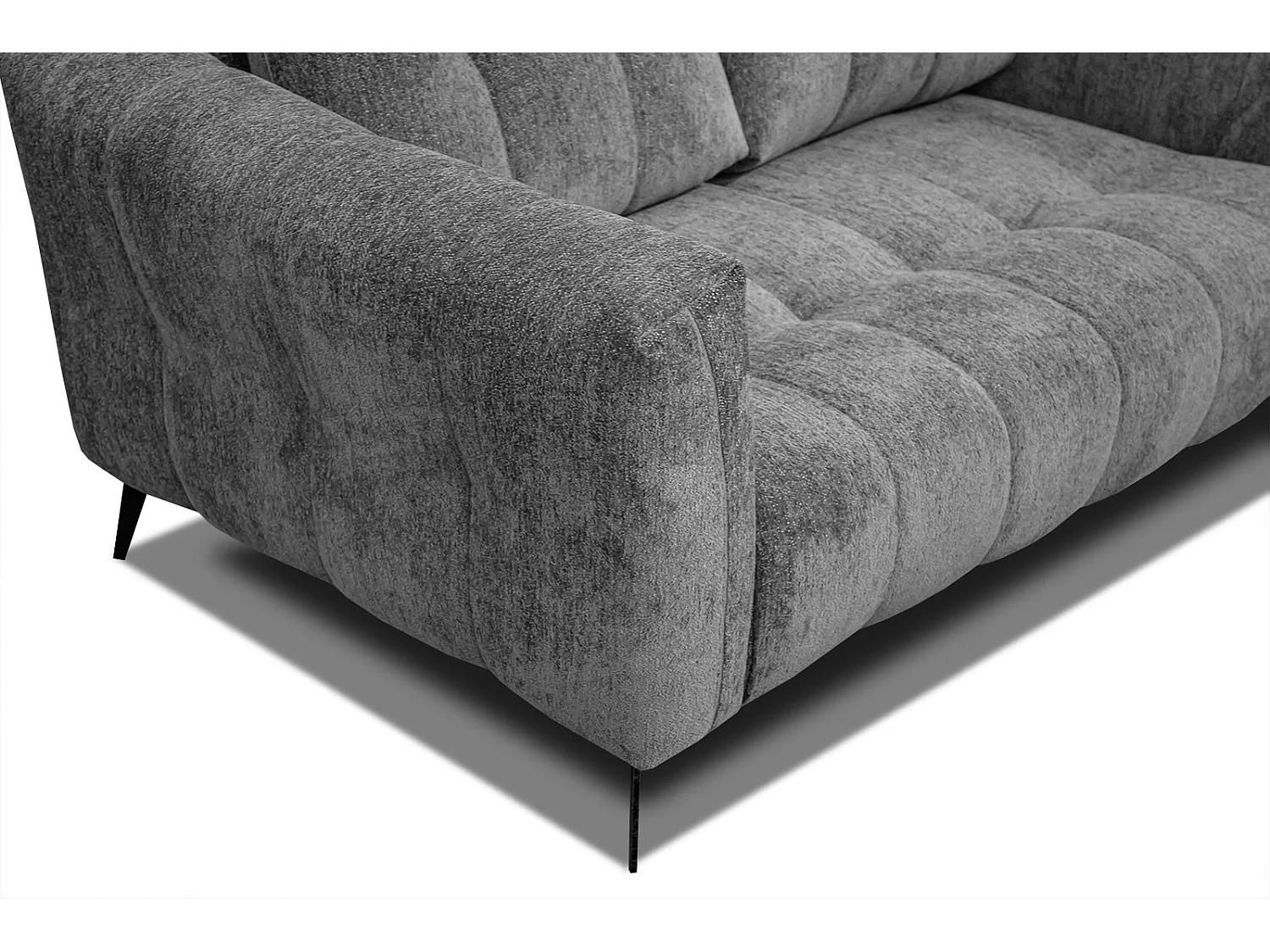 Canapé droit 2 places tissu gris - Kalmer