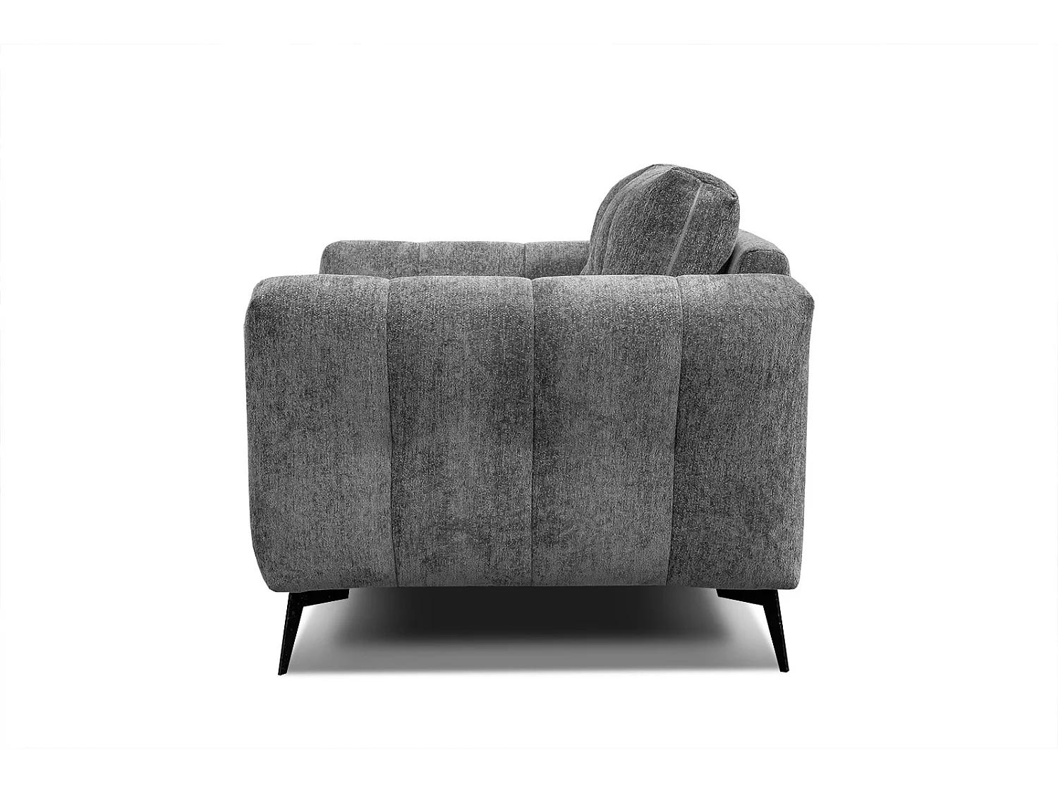 Canapé droit 2 places tissu gris - Kalmer