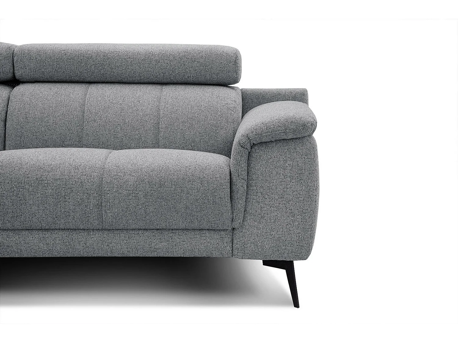 Canapé d'angle gauche 5 places tissu gris moyen - Fiero