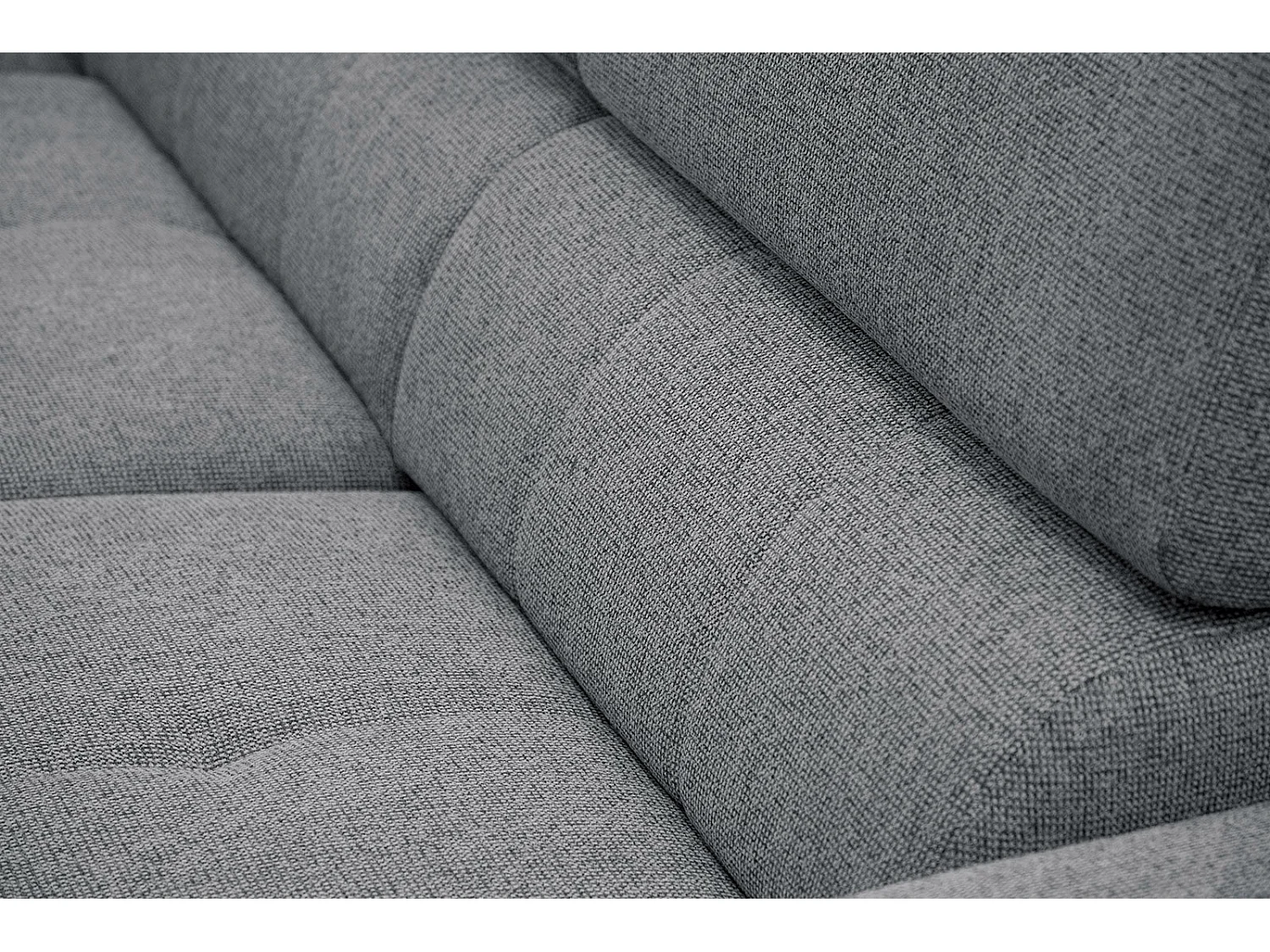 Canapé d'angle gauche 5 places tissu gris moyen - Fiero