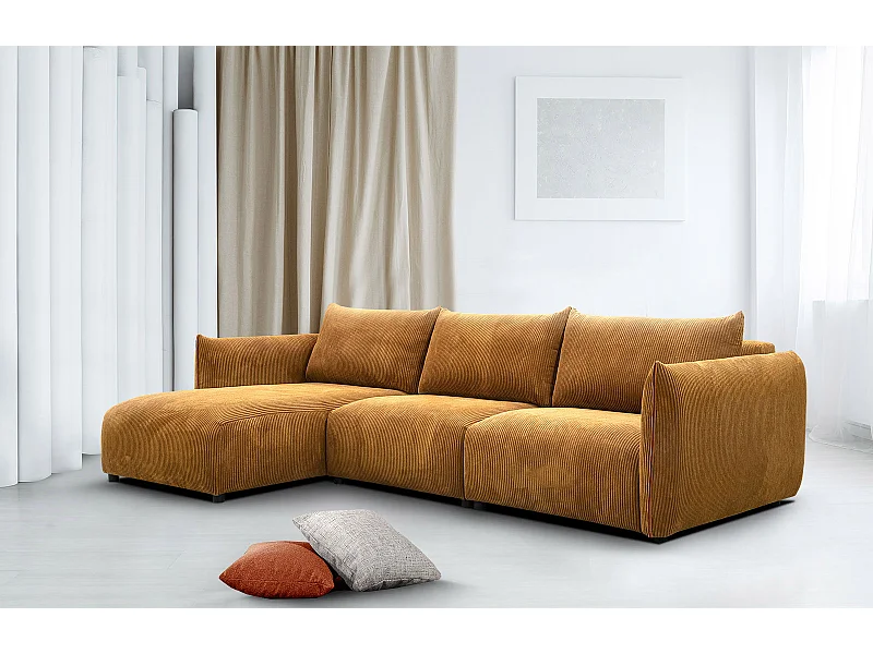TAUER Ecksofa 5-Sitzer links, safran