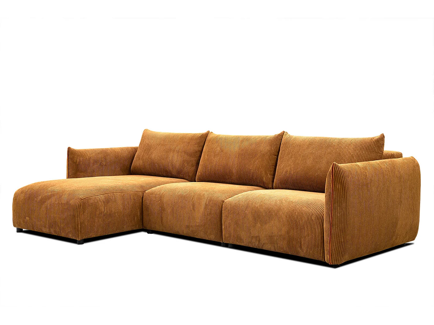 TAUER Ecksofa 5-Sitzer links, safran