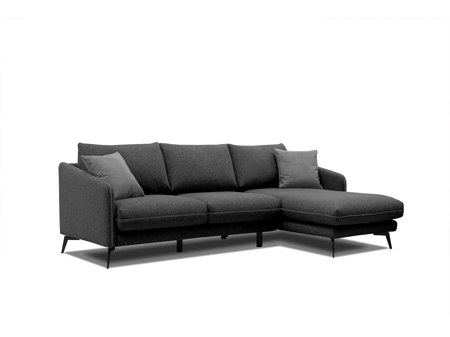 SOGEL Ecksofa 4-Sitzer rechts, schwarz