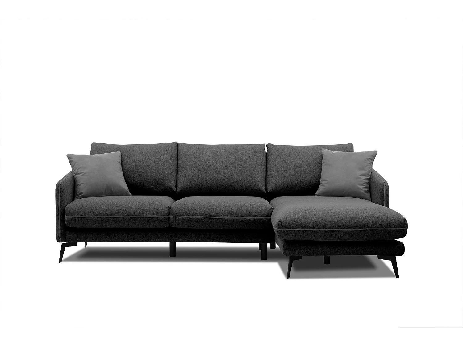 SOGEL Ecksofa 4-Sitzer rechts, schwarz