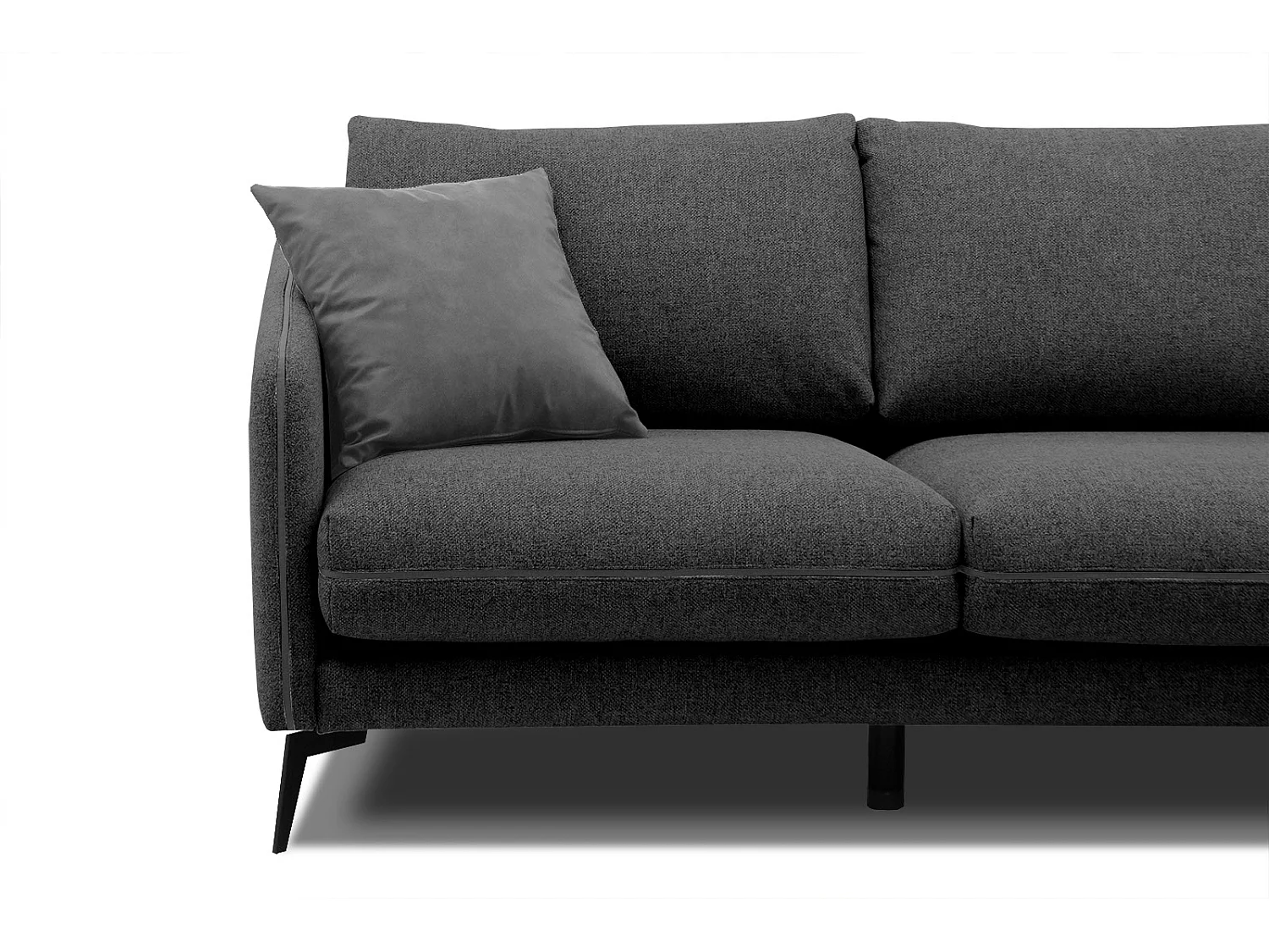 SOGEL Ecksofa 4-Sitzer rechts, schwarz