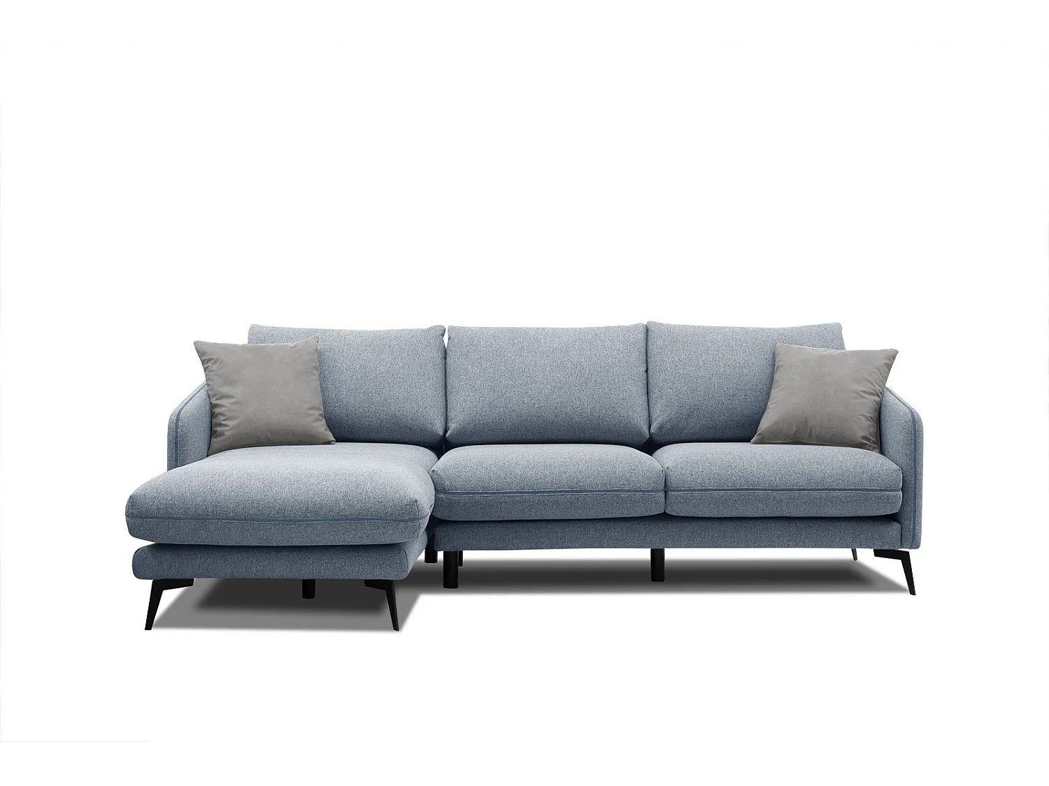 SOGEL Ecksofa 4-Sitzer links, hellblau