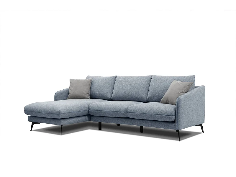 SOGEL Ecksofa 4-Sitzer links, hellblau