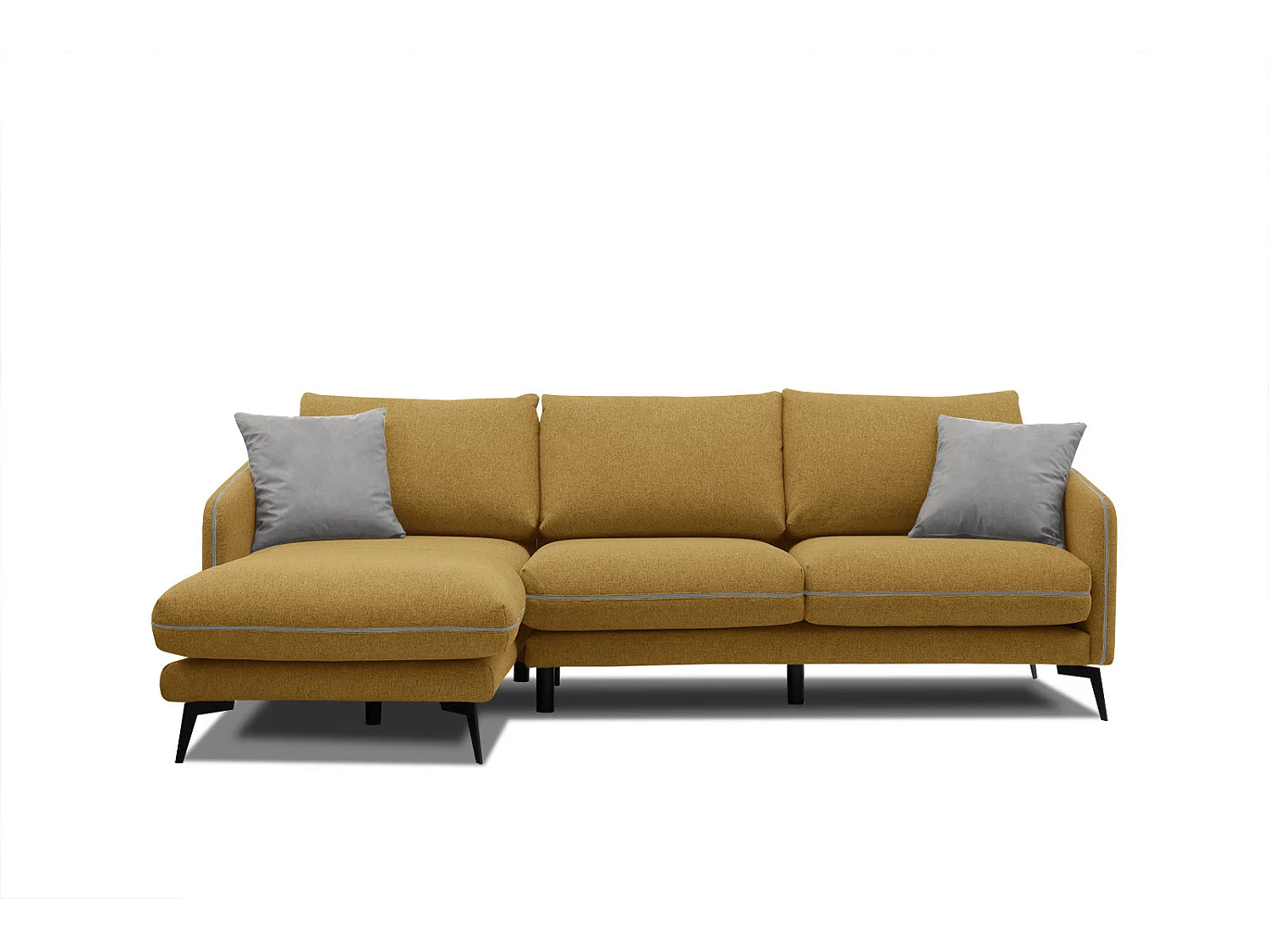 SOGEL Ecksofa 4-Sitzer links, senfgelb