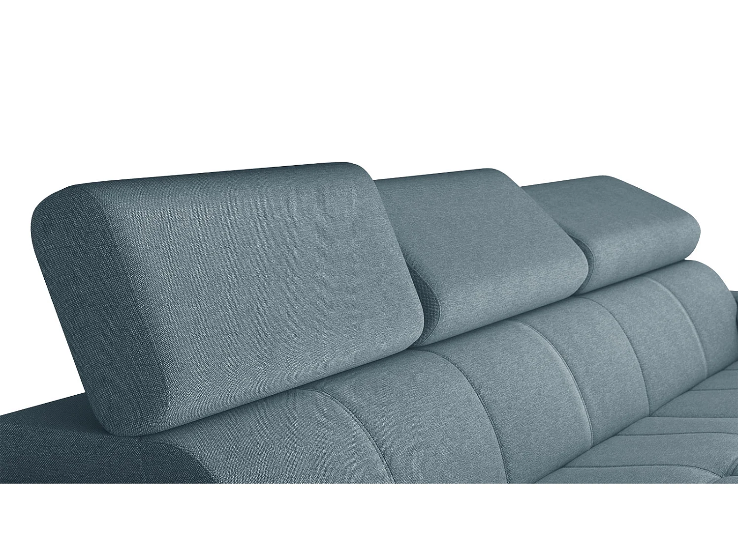 TAUNUS Ecksofa 4-Sitzer rechts mit verstellbare Kopfstützen, hellblau