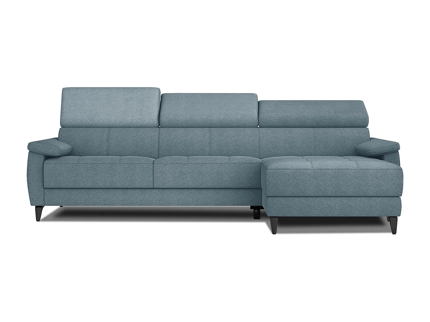 TAUNUS Ecksofa 4-Sitzer rechts mit verstellbare Kopfstützen, hellblau