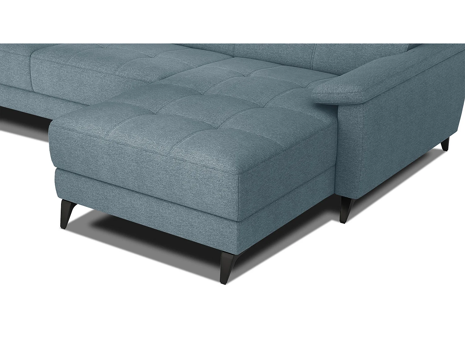 TAUNUS Ecksofa 4-Sitzer rechts mit verstellbare Kopfstützen, hellblau