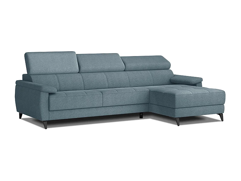 TAUNUS Ecksofa 4-Sitzer rechts mit verstellbare Kopfstützen, hellblau