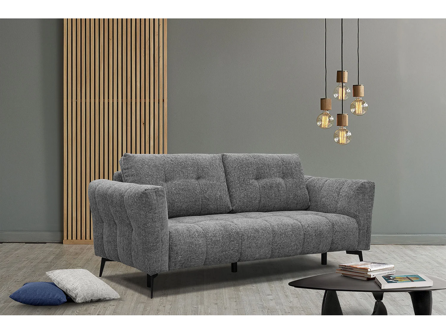 KALMER Sofa 2,5-Sitzer, dunkelgrau