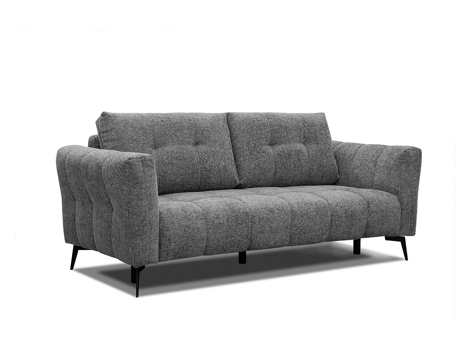 Canapé droit 3 places tissu  gris foncé - Kalmer