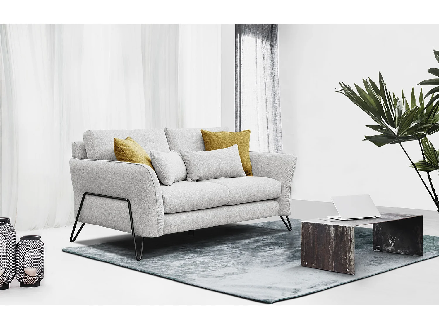 LOREM Sofa 2-Sitzer, hellgrau