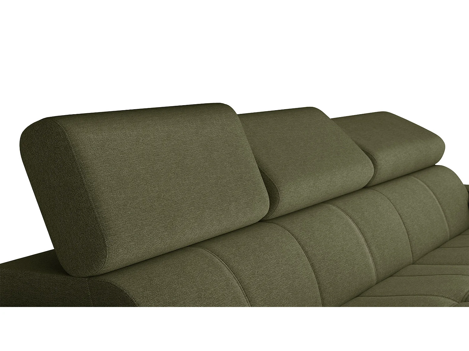 TAUNUS Ecksofa 4-Sitzer rechts mit verstellbare Kopfstützen, grün