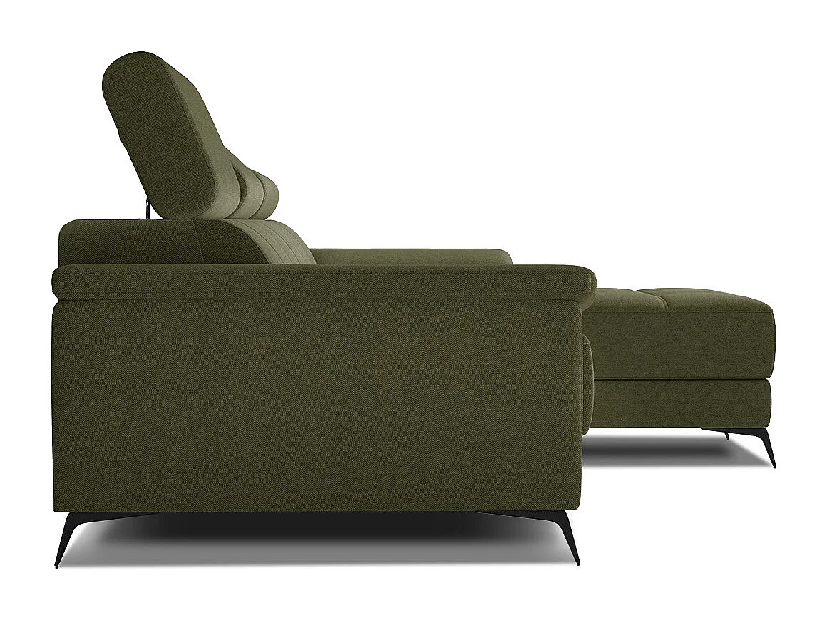 TAUNUS Ecksofa 4-Sitzer rechts mit verstellbare Kopfstützen, grün